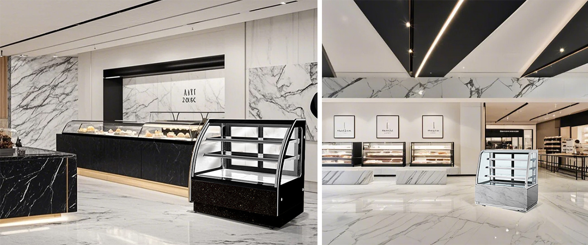 Brick and mortar store cake cabinet