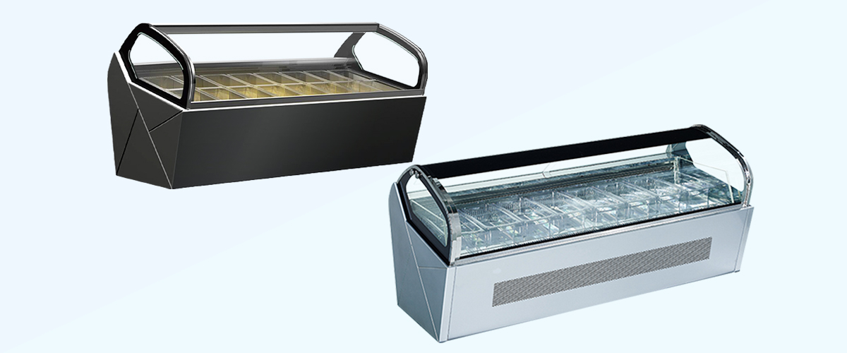 ice cream cabinet with different color