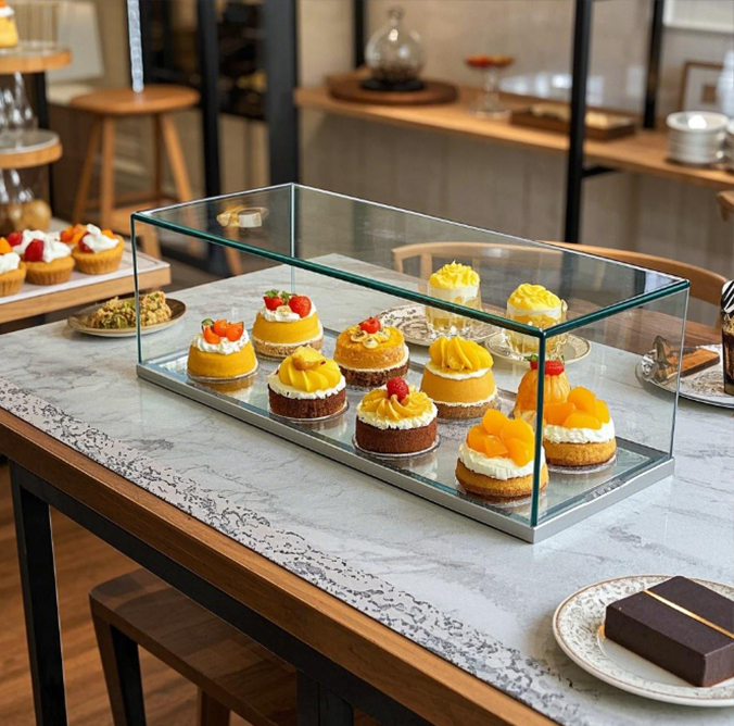 Dessert glass display cabinet