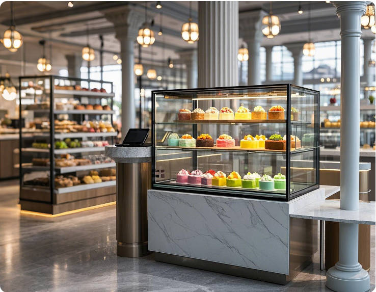 Supermarket glass cake cabinet