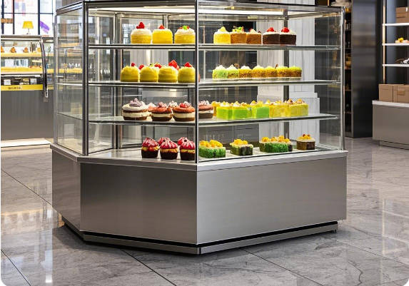 3-Layer glass cake display cabinet