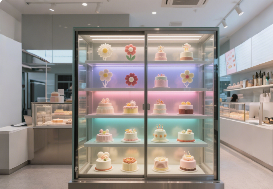 Display cabinet of the dessert bakery