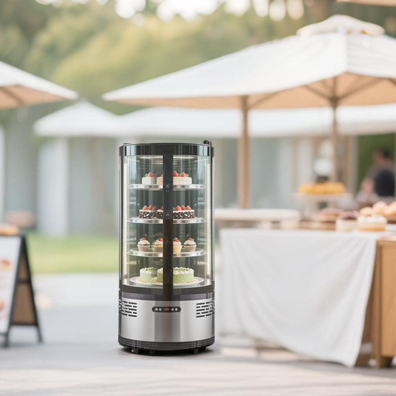 barrel cake refrigerated display cabinet