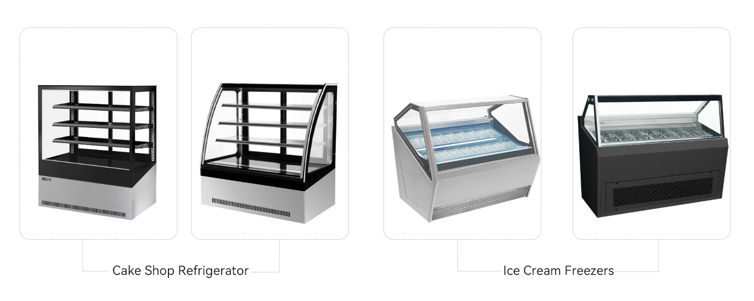 cake cabinet and ice cream cabinet
