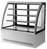 3 shelves Freestanding Cake Refrigerators with Curved Glass