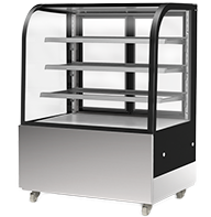 Round Angle Free standing Refrigerated Cake Cabinet