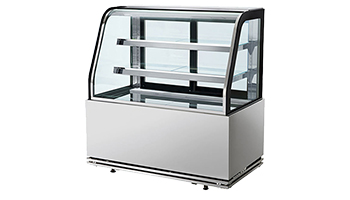 2 shelves Freestanding Cake Freezers with Curved Glass