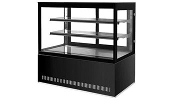 2-Tier Display Freezers for Cake Shop and Bakery with Flat Glass