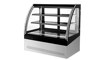 2 shelves Glass Cake Display Fridge with Curved Glass