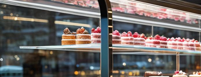 countertop cake display refrigerator