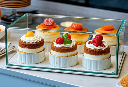 Dessert glass display cabinet