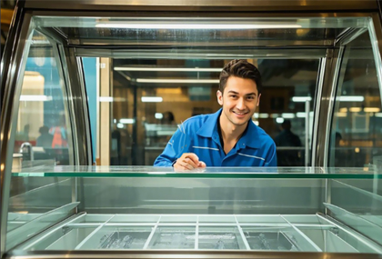 glass ice cream cabinet