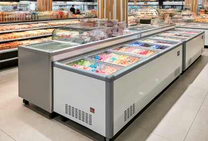Horizontal ice cream freezer