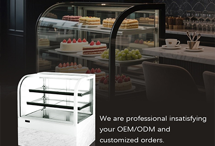 White two - layer commercial cake cabinet