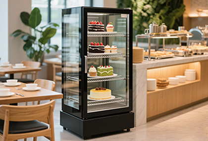 upright full glass dispay cabinet