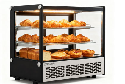 Bakery-specific bread display cabinet for supermarkets