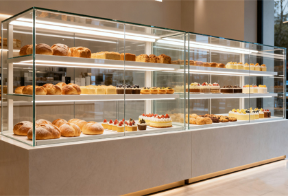 Glass countertop display cases