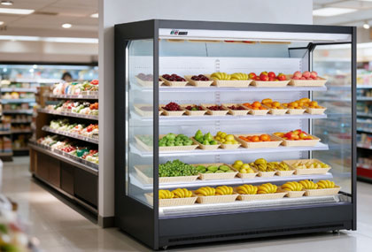 Open refrigerated display cabinets